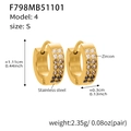 Golden double row cubic zirconia huggie earrings with stainless steel finish - Black Zirconia Earrings - Small
