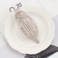Transparent grey oval hair claw clip in plastic with minimalist hollow design - 11.5cm / Jelly Grey