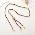 Detail of purple leather woven chain with golden adjustable ball for DIY phone case strap - Purple