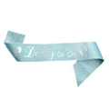 Light blue glitter Daddy to Be sash with silver laser lettering for baby showers - One Size / Lake Blue Daddy To Be Sash