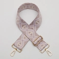 Tracolla etnica 5cm regolabile con trama geometrica viola e beige e ganci dorati - No. 719 Gancio Dorato