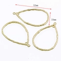 Golden teardrop metal frame pendants with textured finish and measurement dimensions - DY037-16K Gold (Waterdrop)