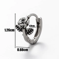Retro-Herrenohrring aus Edelstahl mit Rose und genauen Maßen von 1,26cm Höhe - Rosenstil (S128)