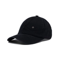 Gorra de béisbol de algodón negro lavado con bolsillo lateral y detalle de botón - Negro