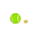 Lindo broche de esmalte de pelota de tenis verde neón con detalles dorados y cierre - Pelota de tenis