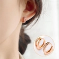 Elegant rose gold double-layered hoop earrings featuring delicate cubic zirconia pavé - Rose Gold Zirconia Double Hoop