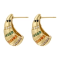 Squisiti orecchini a goccia placcati in oro 18K con zirconi colorati arcobaleno in oro - Oro con zircone multicolore