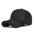 Casquette de baseball d'hiver noire en peluche avec motifs nœuds en strass brillants - Réglable / Noir