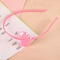 Serre-tête cœur à paillettes roses pour filles avec finition satinée de haute qualité - Serre-tête Rose