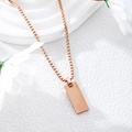Polished rose gold rectangular pendant necklace with elegant box chain on a white background - Rose Gold (MP305) / 2.0mm*60cm
