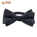Men's dark gray bowtie with white polka dot pattern for formal wedding suits - Black White Polka Dot