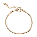 Rose gold snake chain bracelet with heart charm pendant and lobster clasp detail - Gold 16cm Bracelet with Heart Charm