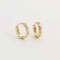 Orecchini a cerchio in argento S925 placcato oro con zirconi cubici scintillanti - Argento 925 / Oro