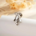 Clou d'oreille cartilage cloche et nœud de Noël avec pierre gemme transparente - Style Cloche (A1008-2#) / Pièce Unique