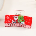 Christmas hair claw clip with red Santa and tree patterns in durable acrylic - Santa & Xmas Tree (C10-4-10)