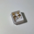 Gothic style gold cross stud earrings with black outlines and ball screw back closure - 8# Gold Fancy Cross