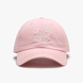 Casquette de baseball en coton rose clair avec broderie blanche de lettres - Réglable / Rose