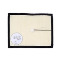 Rectangle sisal cat scratching mat with white plush ball toy and sofa mounting pins - 30*42cm / Pin-fixing Type