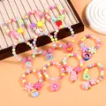 Colorful kids pearl bracelet set with cute cartoon princess and unicorn charms - C35 New Bracelet with Pendant