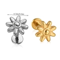 Gouden en zilveren roestvrijstalen bloem labret studs met afmeting van 6,7 mm - 5-Bladige Bloem-NO 13 / Goud