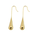 Elegantes pendientes colgantes de lágrima dorados con acabado pulido espejo para mujer - Gota Corta / Dorado