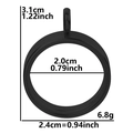 Black stainless steel openable locket pendant with dimensions and weight measurements - Inner Diameter 20mm - Cavity Thickness 3.5mm / Black