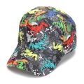 Casquette de baseball grise pour enfants avec imprimés dinosaures colorés - 52-54cm / Gris Foncé Roar Dinosaure Imprimé (#3)
