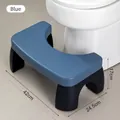 U-shaped non-slip toilet stool in blue and black finish, size 42x24.5x17cm - Thickened Blue Set