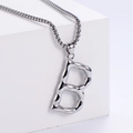Collana hip hop in acciaio inossidabile argento lucido con elegante ciondolo lettera B - Lettera B (Solo ciondolo)