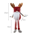 Rudolph Christmas gnome with red plush hat, reindeer antlers, and striped long legs - Long Leg Red
