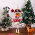 Christmas reindeer fabric pendant with Feliz Navidad banner and golden bells - Long Sign Bell Reindeer