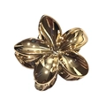 Polished gold flower hair claw clip with metallic glossy finish and five-petal design - Plated Plumeria [Rose Gold]