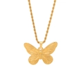 Collana con pendente a farfalla dorata con catena a spirale e dettagli ali raffinati - Stile Farfalla Squisita (4#)