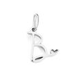 Pendentif lettre B en acier inoxydable argenté avec détail de cœur pour bijoux DIY - Lettre B / Acier