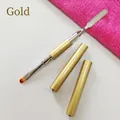 Dubbelzijdige gouden spatel en gelpenseel voor nail art extensie en kleurmenging - Goud
