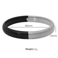 Modern two-tone elastic titanium steel bracelet in black and silver, 10mm width - 10mm Wide (60mm Diameter) / Silver Black