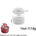 DIY cylindrical resin storage jar mold with lid, striped design, size 10.7x5.6cm - Striped Storage Box - Wide / Total Weight 117.8g