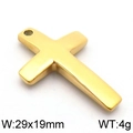 Polished gold titanium steel punk cross pendant weighing 4g and measuring 29x19mm - Gold Cross 37x25mm (KLJ5628-Z)