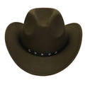 Western cowboy hat in deep army green with a black leather star studded band - M (56-58cm) / Army Green (L)