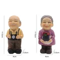 Nordic resin grandparent figurines with camera and flowers, height 11.5cm for anniversary gift - Photography