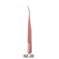 Rose gold stainless steel eyelash applicator with integrated comb detail, model NZ-28 - NZ-28 Rose Gold Tweezers