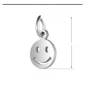 Polished stainless steel smiley face charm detail with 7x11.5mm size measurements - Smiley Face-Silver (7x11.5mm) / 5 Pcs/Pack