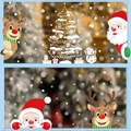 Christmas window static stickers with Santa, reindeer, and snowflakes for party decor - Set of 3 / XC8+9+27