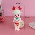 Christmas reindeer baby cake topper decoration in cream outfit, height 8.2cm - White Reindeer Baby