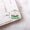 Vintage gold cassette pendant with Good Vibes text and green enamel, 20x16mm size - 7# Tape (F032) / 10 Pieces Pack