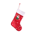 Roter Weihnachtsstrumpf aus Filz mit Rentier-Applikation und weißem Plüschrand - 194C# Rentier