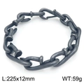 Matte antique silver finish industrial nail link bracelet for men in hip hop style - Boiled Black (KB203549-KJX)