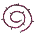 Collana tennis grigio scuro con strass rosa e punte affilate disposta a spirale - Collana Viola (50cm) / 50cm