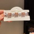 Detail of champagne rectangular stones and clear zircons on silver fashion bracelet - 40# Bracelet - Silver - Pink