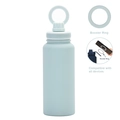 Mint green 1L magnetic phone holder water bottle with stainless steel matte finish - 1 L / Cyan White